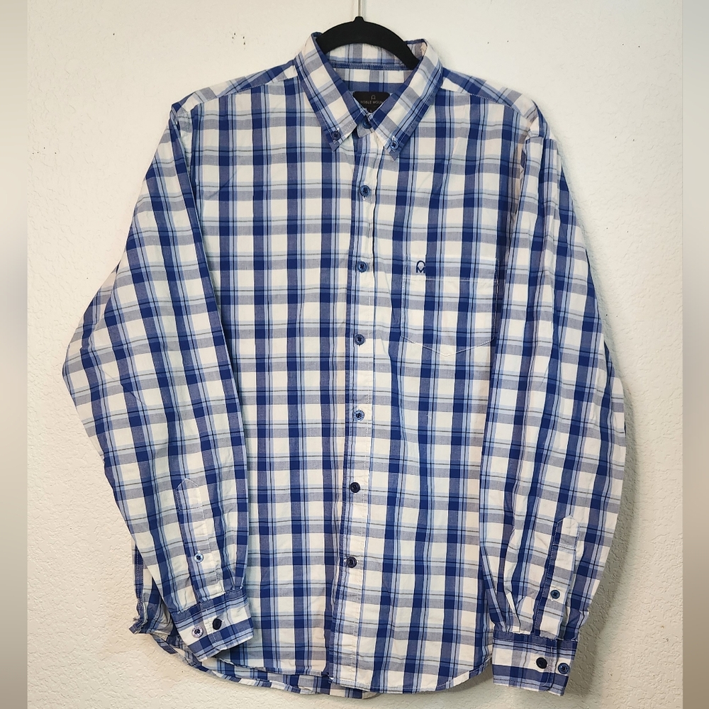Noble Mount Men's Casual Button-Down 100% Cotton Shirt, Size‎ L